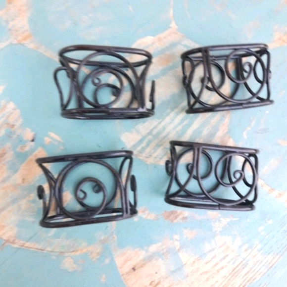4 Napkin Rings Serveware Dining Essentials Metal - Picture 4 of 9